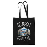 Tote Bag Noir Le Japon c'est la vie