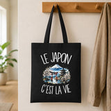 Tote Bag Noir Le Japon c'est la vie