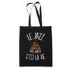 Tote Bag Noir Le jazz c'est la vie
