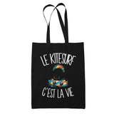 Tote Bag Noir Le kitesurf c'est la vie