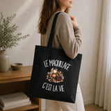 Tote Bag Noir Le maquillage c'est la vie