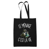 Tote Bag Noir Le ménage c'est la vie