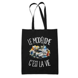 Tote Bag Noir Le modélisme c'est la vie