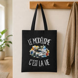 Tote Bag Noir Le modélisme c'est la vie