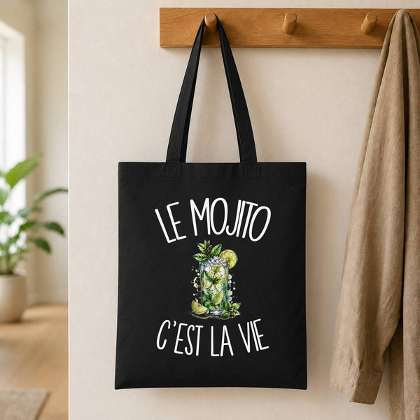 Tote Bag Noir Le mojito c'est la vie