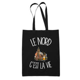 Tote Bag Noir Le Nord c'est la vie