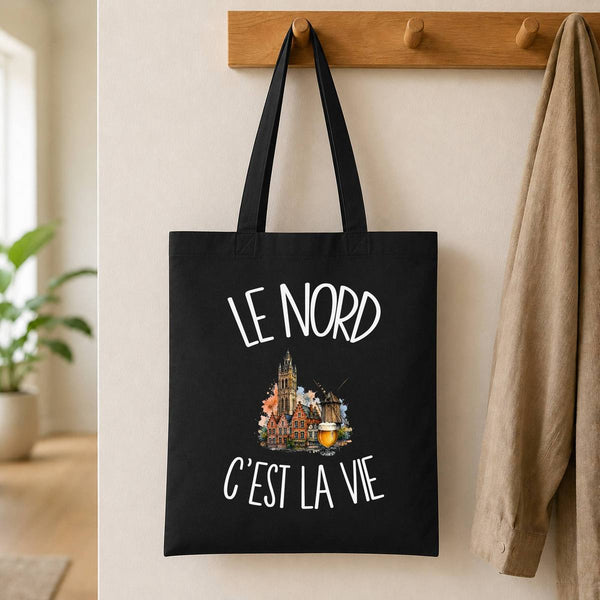 Tote Bag Noir Le Nord c'est la vie