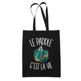 Tote Bag Noir Le paddle c'est la vie