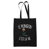 Tote Bag Noir Le plongeon c'est la vie