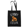 Tote Bag Noir Le poney c'est la vie