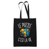 Tote Bag Noir Le puzzle c'est la vie