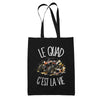 Tote Bag Noir Le quad c'est la vie