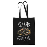 Tote Bag Noir Le quad c'est la vie