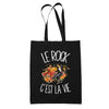 Tote Bag Noir Le rock c'est la vie