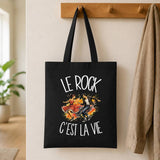 Tote Bag Noir Le rock c'est la vie