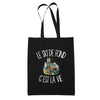 Tote Bag Noir Le ski de fond c'est la vie