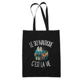 Tote Bag Noir Le ski nautique c'est la vie