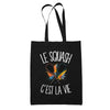 Tote Bag Noir Le squash c'est la vie
