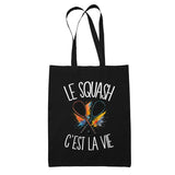 Tote Bag Noir Le squash c'est la vie
