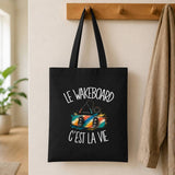 Tote Bag Noir Le wakeboard c'est la vie