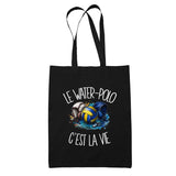 Tote Bag Noir Le water-polo c'est la vie