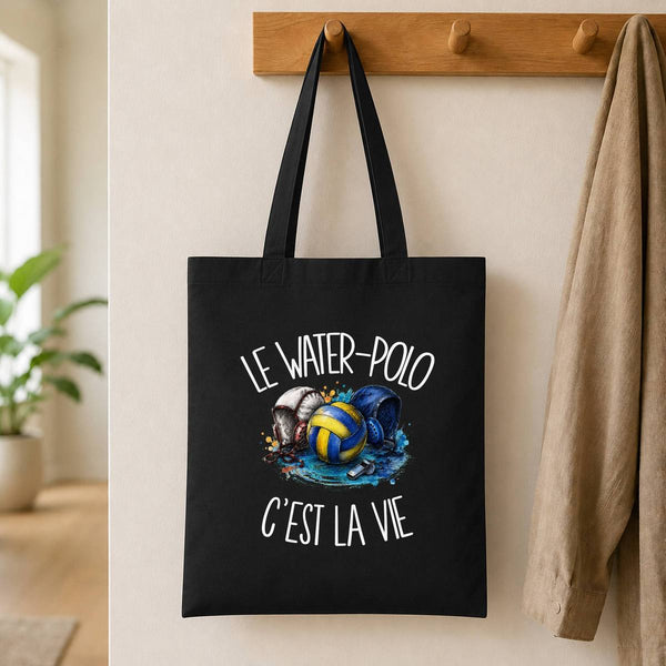 Tote Bag Noir Le water-polo c'est la vie