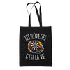 Tote Bag Noir Les fléchettes c'est la vie