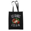 Tote Bag Noir Les fraises c'est la vie