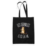 Tote Bag Noir Les gerbilles c'est la vie