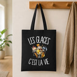 Tote Bag Noir Les glaces c'est la vie