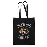 Tote Bag Noir Les jeux vidéo c'est la vie