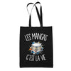 Tote Bag Noir Les mangas c'est la vie