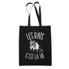 Tote Bag Noir Les rats c'est la vie