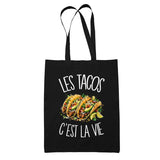 Tote Bag Noir Les tacos c'est la vie