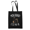 Tote Bag Noir Mon Briard c'est ma vie