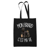 Tote Bag Noir Mon Briard c'est ma vie