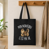 Tote Bag Noir Mon Norvégien c'est ma vie