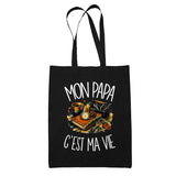 Tote Bag Noir Mon papa c'est ma vie