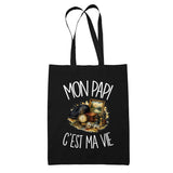 Tote Bag Noir Mon papi c'est ma vie