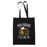 Tote Bag Noir Mon parrain c'est ma vie