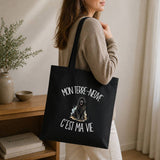Tote Bag Noir Mon Terre-Neuve c'est ma vie