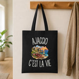 Tote Bag Noir Ajaccio c’est la vie