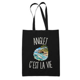 Tote Bag Noir Anglet c’est la vie