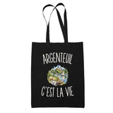 Tote Bag Noir Argenteuil c’est la vie