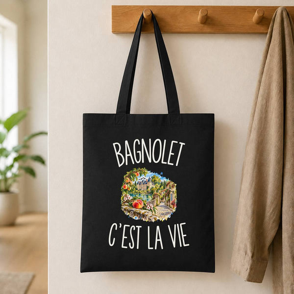 Tote Bag Noir Bagnolet c’est la vie