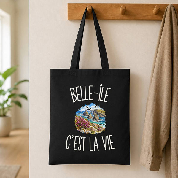 Tote Bag Noir Belle-Île c’est la vie