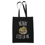 Tote Bag Noir Béziers c’est la vie