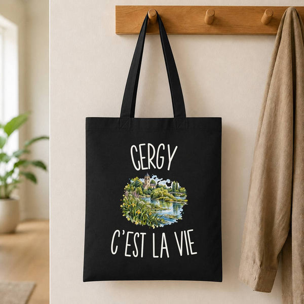 Tote Bag Noir Cergy c’est la vie