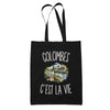 Tote Bag Noir Colombes c’est la vie