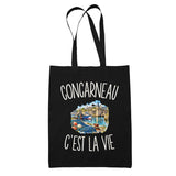Tote Bag Noir Concarneau c’est la vie